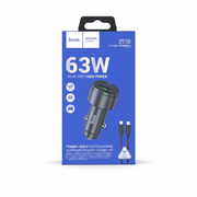 Car charger set 63W hoco Z57B (with 1m USB-C to USB-C cable)