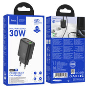 Dual port fast charging adapter Hoco N63 black