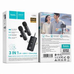 3 in 1 dual wireless noise canceling microphone Hoco L20C