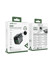 Fast dual port charger USB-C + USB-A 25W Acefast A114