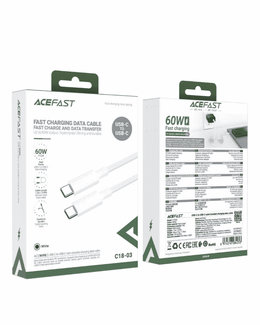 Fast charging USB-C to USB-C cable Acefast C18-03 (white)